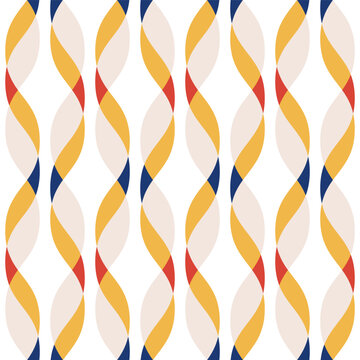 Retro vibes of wavy ogee pattern, abstract seamless vector background, perfect for wallpapers, fabric