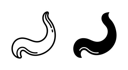 Simple Vector Icons of a Leech, Outline and Silhouette, Medical and Biological Illustration Elements © Robin