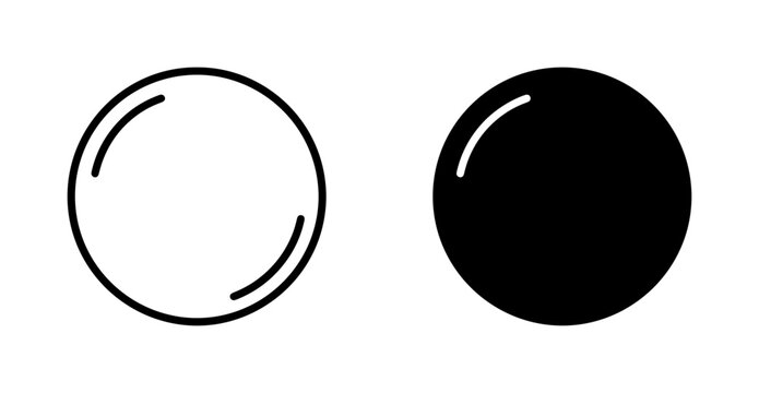 Minimalist Circle Icons, Outline and Solid Fill, Simple Geometric Shapes, Vector Graphics for Design Elements, Clean Black and White Icons