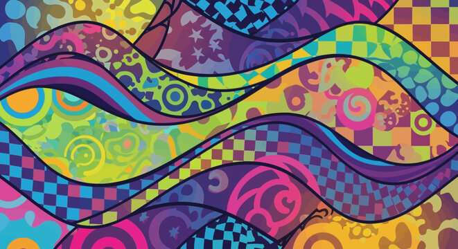 Vibrant Wavy Abstract Fabric Patterns