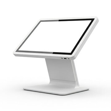 Modern White Touchscreen Kiosk Point of Sale POS Terminal Mockup
