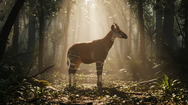 Dik-dik standing in forest habitat.
