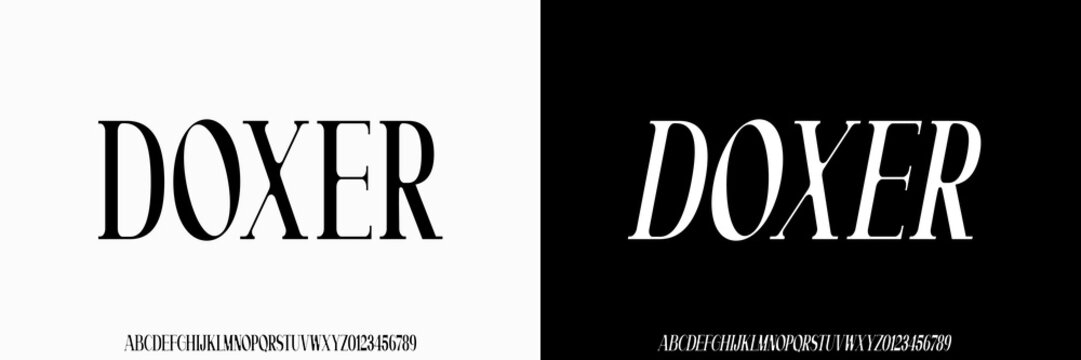 Modern condensed serif Font. Uppercase and italic font ,design for brand ,Design vector illustration