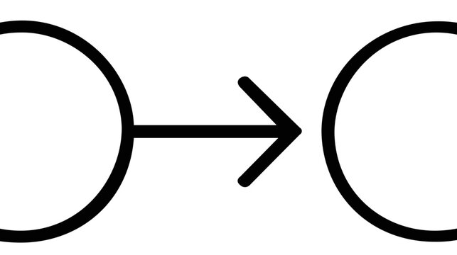 Minimalist CI/CD Pipeline Vector Icon Illustration with connected circles and arrows, symbolizing a streamlined workflow for DevOps, software engineering, and automated deployment processes.