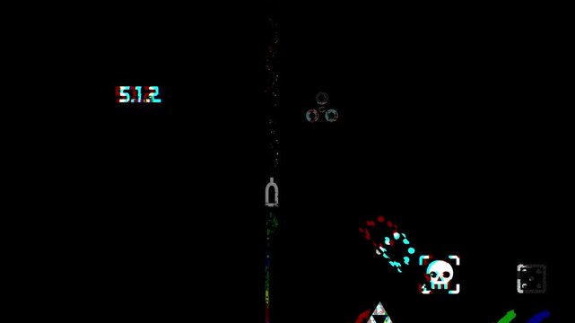 Animated hacker-style icons with a datamosh effect. An abstract technical background with fancy user interface elements.