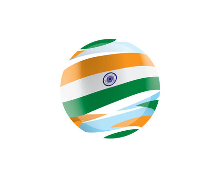 The Indian flag in an abstract sphere