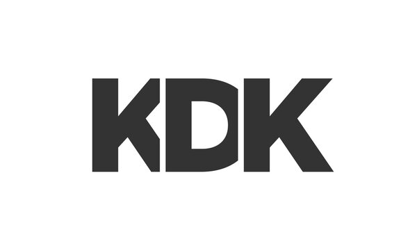 KDK logo design template with strong and modern bold text. Initial based vector logotype featuring simple and minimal typography. Trendy company identity.