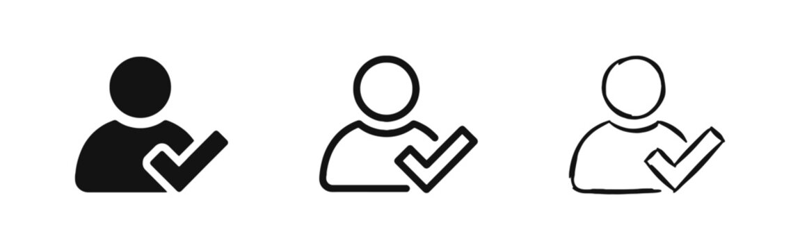 Verified User Profile Icon Set