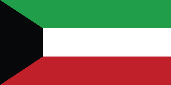 Abstract vector illustration of a waving kuwait national flag background with red and green squares and place for text for a patriotic banner design symbol