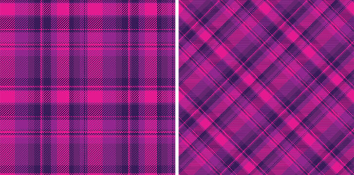 Textile tartan background of seamless texture pattern with a vector plaid check fabric. Set in space colors. High quality bath towels for home.