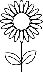 Fototapeta premium Simple Sunflower Line Art Illustration