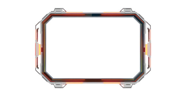 Technology Futuristic Glowing Frame for Digital Interface Design and Gaming Displays