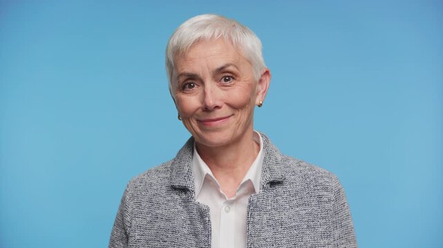 Senior Woman Nodding Head in Approval