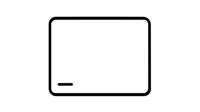 Terminal window vector icon illustration showing a rectangular screen with a blinking cursor and command prompt, ideal for software development, coding, and tech-related design projects.