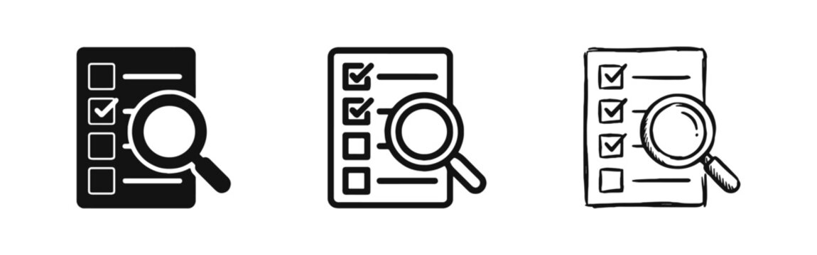Document Audit and Quality Control Inspection Icon Set