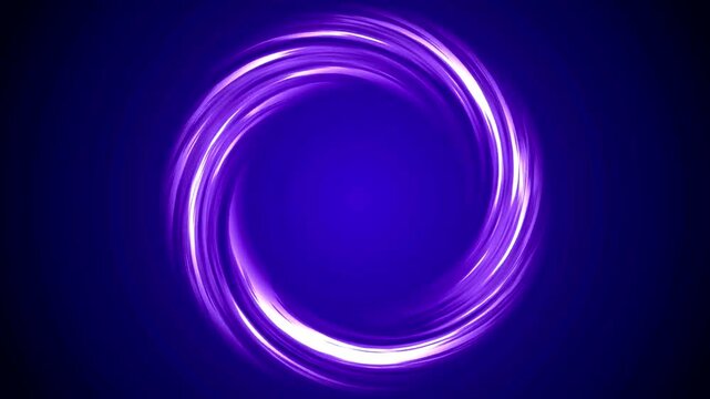 Purple white energy swirl rotating on a deep violet background in a seamless motion loop.