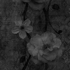 Black beautiful roses background. Darkness flower picture. © Vidal