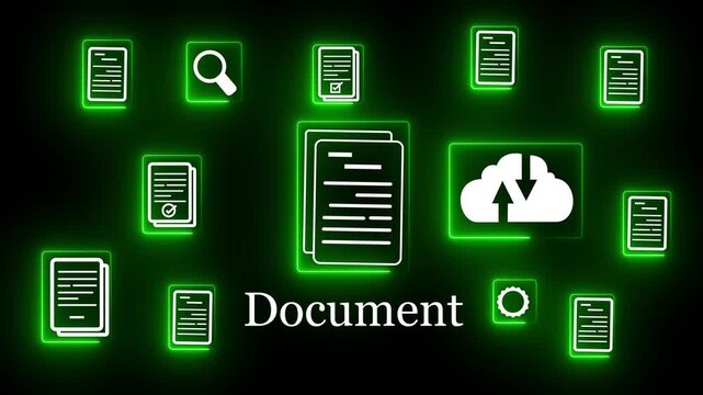 Business virtual files and folders, representing digital document management