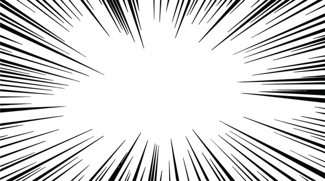 Black Speed Lines Border for Manga Action and Dramatic Emphasis
