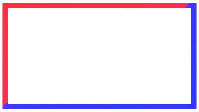 Frame with Rotating Blue and Red Light Border Animation