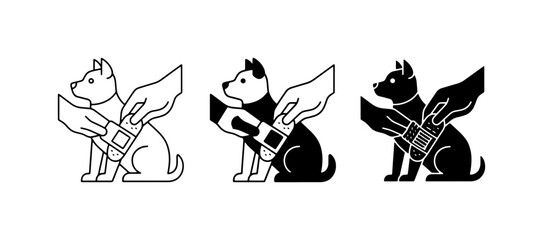 Obraz premium Dog Grooming Icon Set, Pet Care Symbols, Animal Hygiene Vector Graphics, Canine Beauty and Wellness Icons