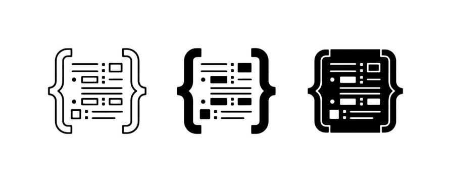 Code Snippet Icons, Programming Brackets, Syntax Elements, Data Structure Symbols, Web Development Symbols
