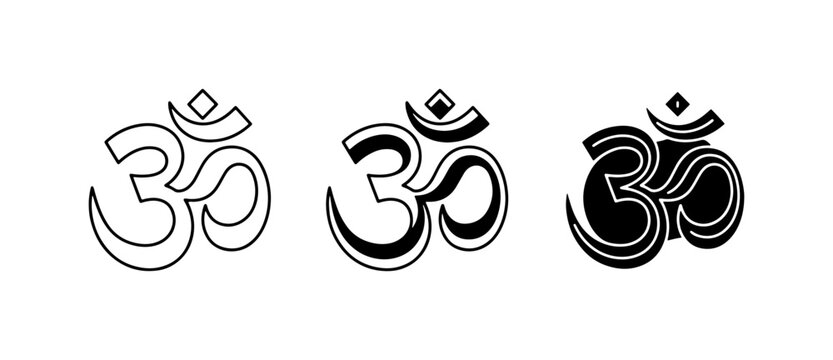 Om Symbol Variations, Sacred Om Icon Set, Spiritual Om Graphics, Meditation Om Designs, Hinduism Om Art