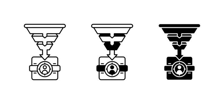 Sales Funnel Icons, Lead Generation Process, Customer Acquisition Flow, Conversion Stages, Marketing Strategy
