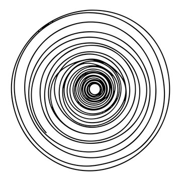 Abstract continuous single line drawing of a spiral vortex or circular tunnel