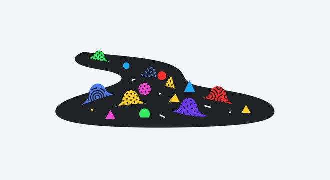 Black Pacman Ghost Game Board Piece.