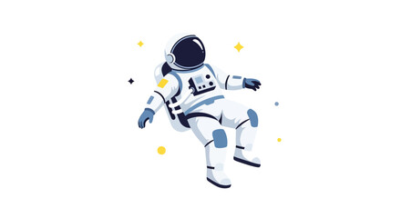 Astronaut floating in space with stars and planets © mah