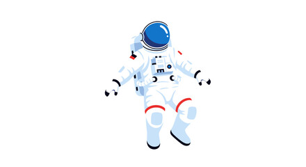 Astronaut floating in space, white background, exploration, discovery © mah