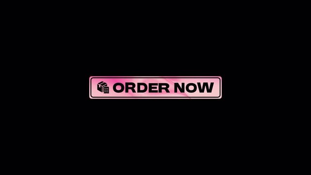 Animated Pink Order Now Button Peeling Sticker on Transparent Background