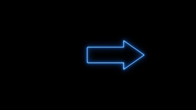 Moving business arow .left direction Animated arrow from top to bottom on black background.