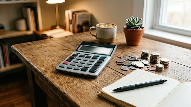 Budgeting Activity, Finances, Home Office, Photo, Indoor, Close-Up, Money Management Concept