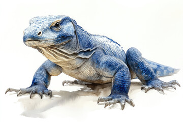 Fototapeta premium Full Body Fantasy Dragon with Blue and Grey Scales