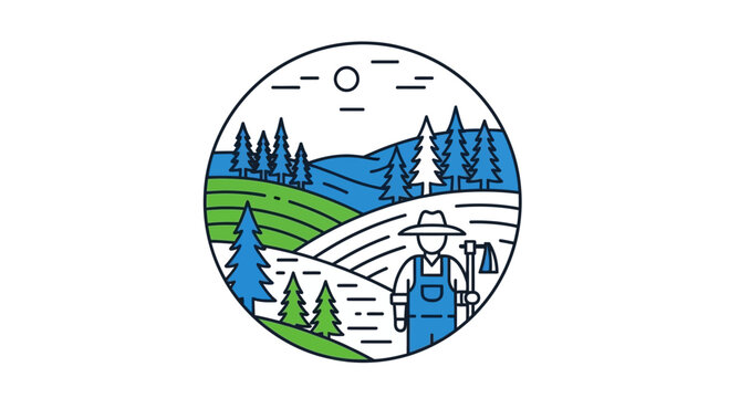 Man Wearing Overalls and Hat Outdoors.