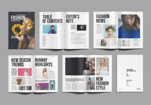 Fashion Magazine Design Layout Template