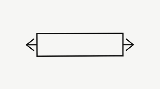 Simple horizontal rectangle with arrows pointing outward symbolizing expansion or a bidirectional slider in graphic design