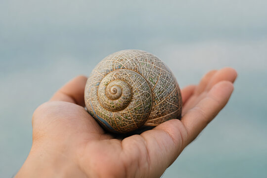 Snail Shell with Intricate Miniature City Map Patterns