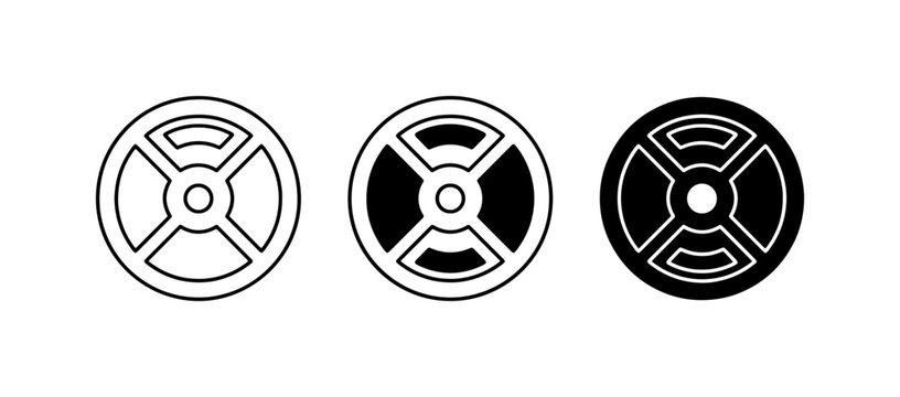Weight Plate Icons, Fitness Equipment Symbols, Strength Training Vector Graphics, Gym Workout Elements