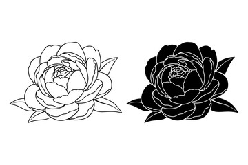 Peony flower vector icon, Element for design isolated on white background, for web and app. Flat vector illustration © pas_td 4425