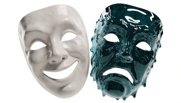 Theatrical comedy and tragedy masks