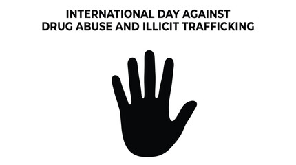 Fototapeta premium Black hand silhouette displayed for the international day against drug abuse and illicit trafficking awareness event