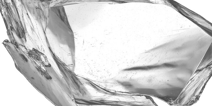 Crinkled plastic sheet on transparent background high-quality