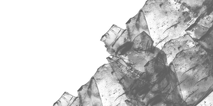 Shattered glass fragments on transparent background high-quality