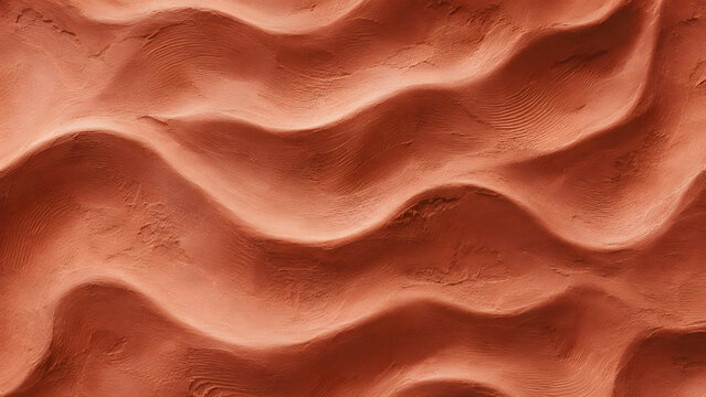 
Abstract terracotta clay surface texture with organic waves, handmade tactile background, warm earthy tones