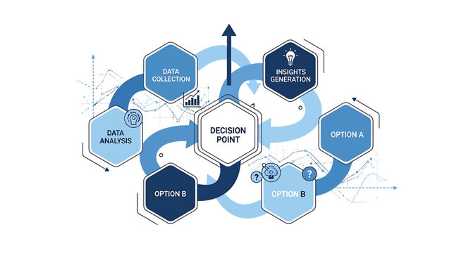 Decision Point Flowchart Diagram Infographic.
