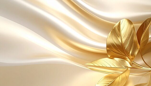 Elegant Gold and Ivory Silk Luxury Background With Soft Shimmer
