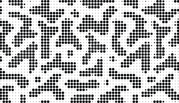 Black and white pixelated pattern with small squares